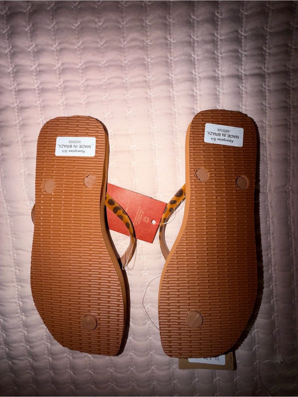 Havaianas Leopard Strap Flip Flops in Brown and Tan - Picture 2 of 3